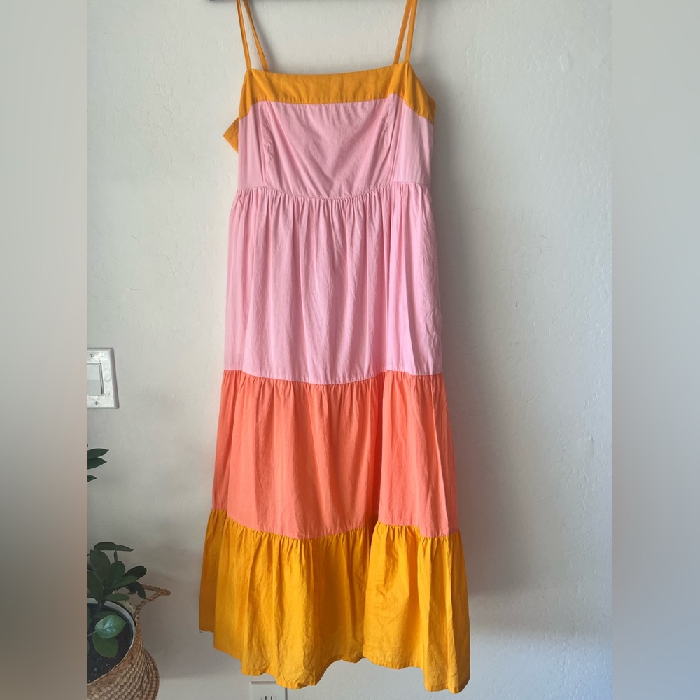 J. Crew Pink, Orange, and Yellow Dress